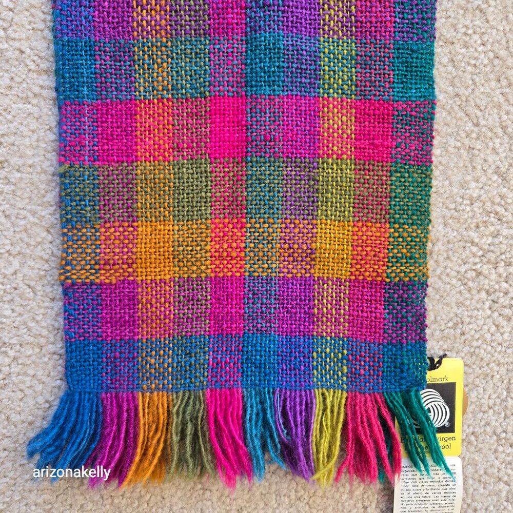 NWT Wool Scarf Hand-Loomed Artisan Fair Trade Uraguay Colorful - Picture 2 of 15